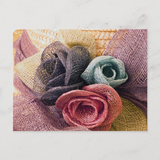 Raffia Rozen Briefkaart (Voorkant)