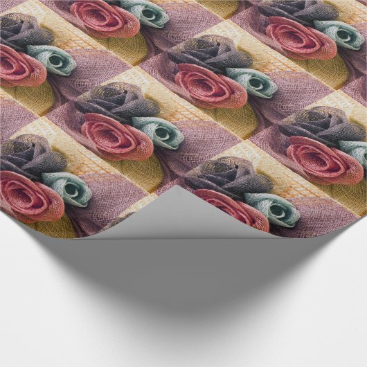 Raffia Rozen Cadeaupapier (Hoek)