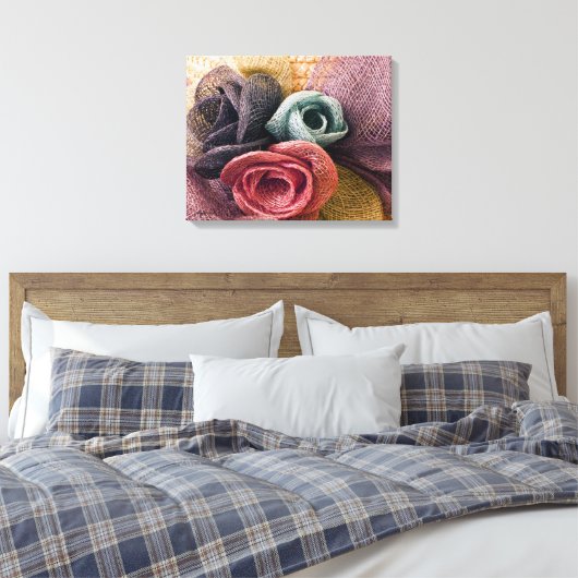 Raffia Rozen Canvas Afdruk (Insitu (Slaapkamer))