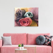 Raffia Rozen Canvas Afdruk (Insitu (Woonkamer))