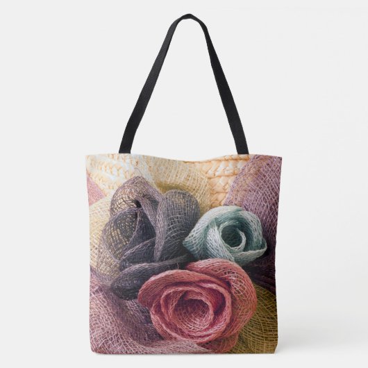 Raffia Rozen Tote Bag (Achterkant)