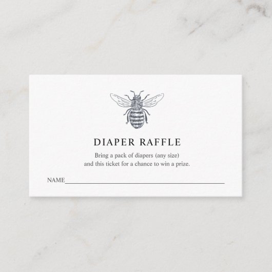Raffle bijen Ticket voor Baby shower Informatiekaartje (Voorkant)