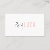 Raffle Business Ticket, blush Pink Girly Logo Priz Plaatskaartje (Achterkant)