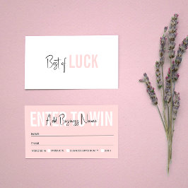Raffle Business Ticket, blush Pink Girly Logo Priz Plaatskaartje