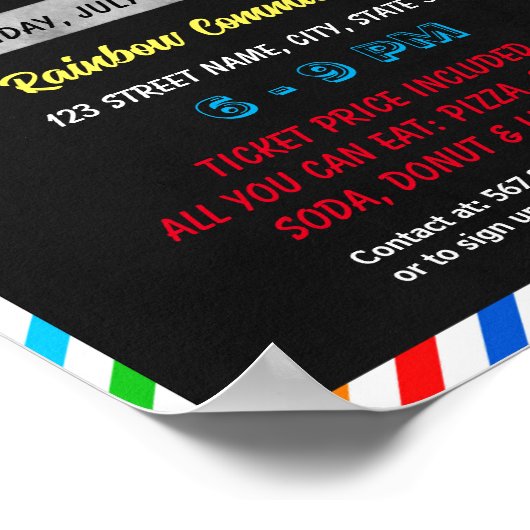 Raffle Fundraiser Flyer Sjabloon Poster (Hoek)