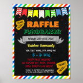 Raffle Fundraiser Flyer Sjabloon Poster (Voorkant)