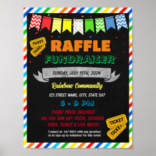 Raffle Fundraiser Flyer Sjabloon Poster