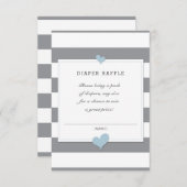 Raffle grijs en blauw informatiekaartje (Voorkant / Achterkant)