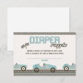 Raffle-kaart met raceauto-Baby shower Kaart (Voorkant / Achterkant)