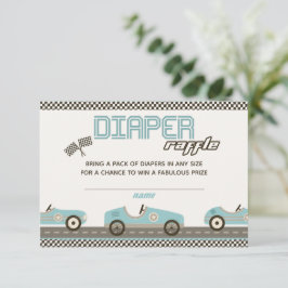 Raffle-kaart met raceauto-Baby shower Kaart