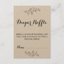 Raffle-kaartje Rustic Kraft Baby shower