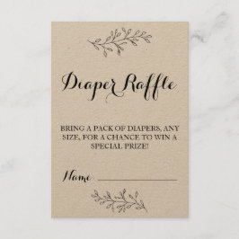 Raffle-kaartje Rustic Kraft Baby shower Kaart