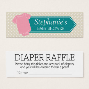 Raffle-kaartjes voor Baby shower roze meisje Mini Visitekaartjes