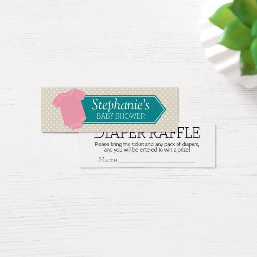 Raffle-kaartjes voor Baby shower roze meisje Mini Visitekaartjes (Bureau)