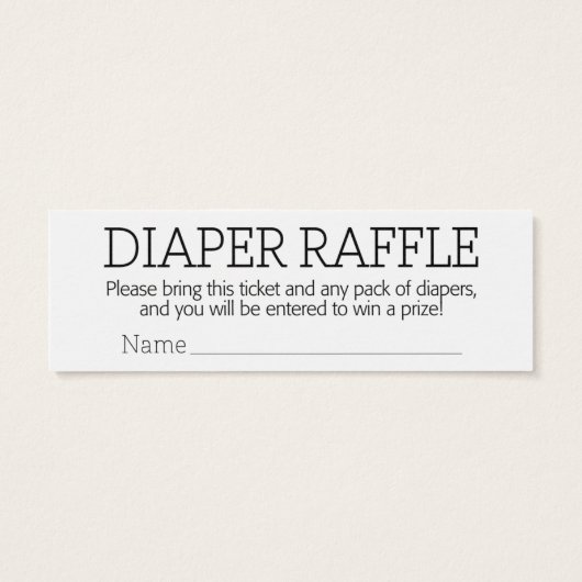 Raffle-kaartjes voor Baby shower roze meisje Mini Visitekaartjes (Achterkant)