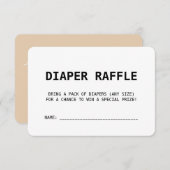 Raffle met het Baby shower van het grote Boho Beig Kaart (Voorkant / Achterkant)