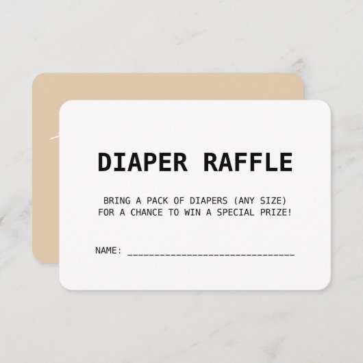 Raffle met het Baby shower van het grote Boho Beig Kaart (Voorkant / Achterkant)