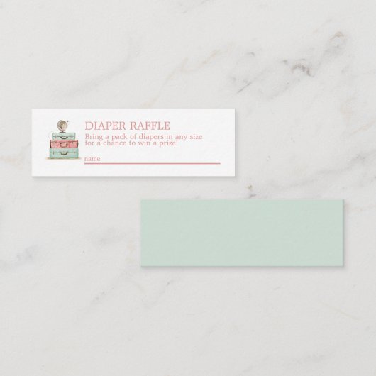 Raffle Mini Enclosure Kaart voor reisthema Mini Visitekaartje (Voorkant / Achterkant)