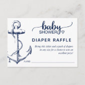 Raffle Nautical Anchor Baby shower White Informatiekaartje (Voorkant)