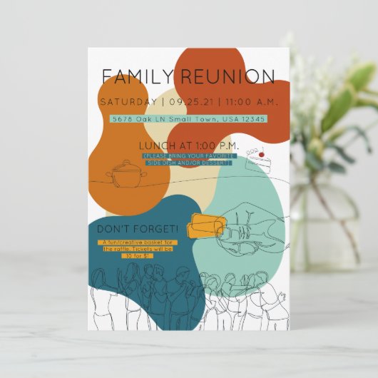 Raffle Potluck Kaart (Staand voorkant)