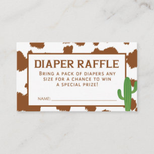 Raffle Raffle Ticket met cow Print Diaper Informatiekaartje