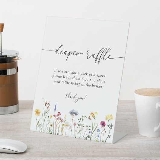 Raffle Sign Wildflower Meadow Reclamebord Met Voetstuk (Insitu)