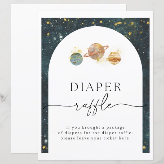 Raffle Space Diaper-teken | BABY SHOWER (Voorkant / Achterkant)