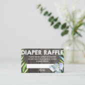 Raffle Ticket Baby shower Elephant Rustic Informatiekaartje (Staand voorkant)
