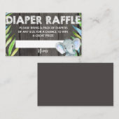 Raffle Ticket Baby shower Elephant Rustic Informatiekaartje (Voorkant / Achterkant)