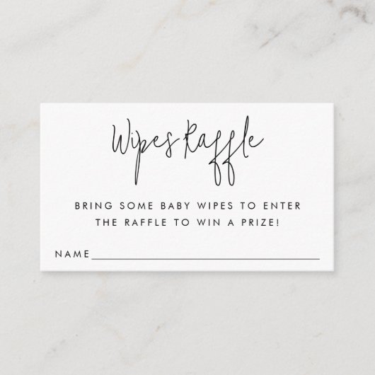 Raffle Ticket Baby shower-kaart wissen Informatiekaartje (Voorkant)