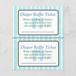Raffle Ticket Baby shower met blauwe en groene str Flyer