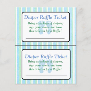 Raffle Ticket Baby shower met blauwe en groene str Flyer