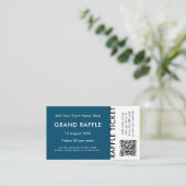 Raffle Ticket Blue QR Code Prize Draw Event Ticket (Staand voorkant)