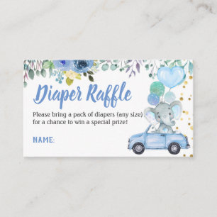 Raffle Ticket Drive Through Boy Baby shower Diaper Informatiekaartje