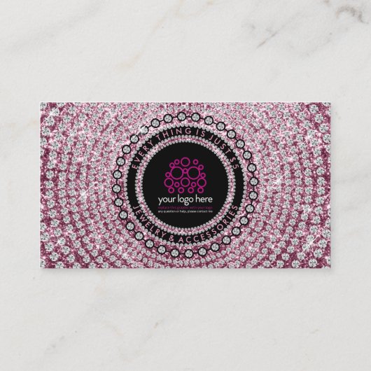 Raffle-Ticket Glitz Roze juwelenwinkel Visitekaartje (Achterkant)