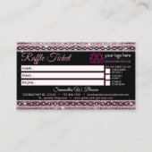 Raffle-Ticket Glitz Roze juwelenwinkel Visitekaartje (Voorkant)