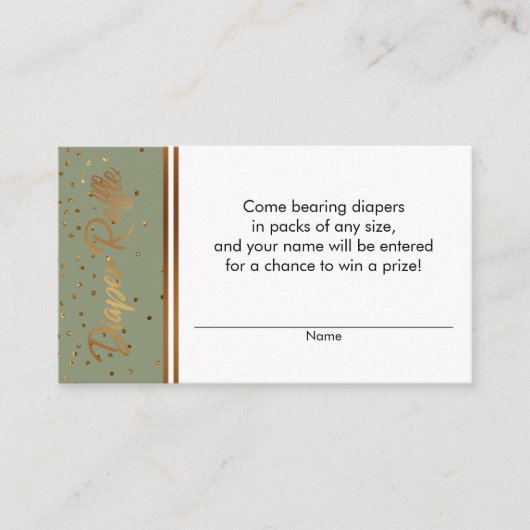 Raffle Ticket Kaarten voor Confetti en gouden  (Voorkant)