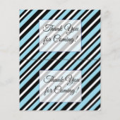 Raffle Ticket met blauw en zwarte streep Baby show Flyer (Achterkant)