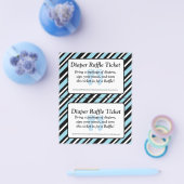 Raffle Ticket met blauw en zwarte streep Baby show Flyer (Enkel)