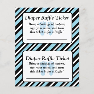 Raffle Ticket met blauw en zwarte streep Baby show Flyer