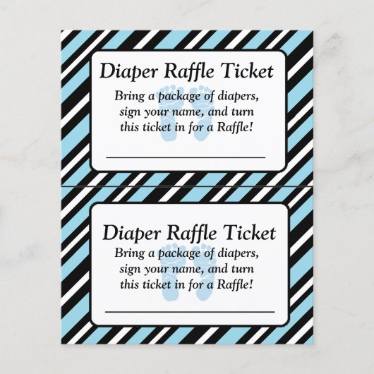 Raffle Ticket met blauw en zwarte streep Baby show Flyer (Voorkant)