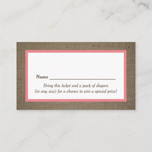 Raffle Ticket met zanddollar en papierlade (Achterkant)