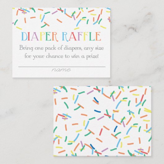 Raffle Ticket of baby Sprinkle Diaper Informatiekaartje (Voorkant / Achterkant)