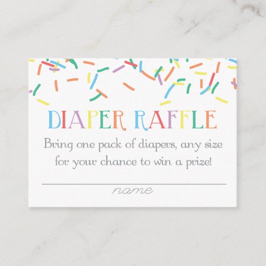 Raffle Ticket of baby Sprinkle Diaper Informatiekaartje (Voorkant)