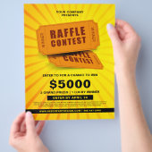 Raffle Ticket Wedstrijd Giveaway Flyer Sjabloon (Hand)