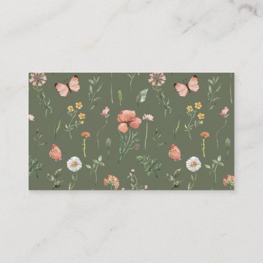 Raffle Ticket Wildflower Diaper Informatiekaartje (Achterkant)