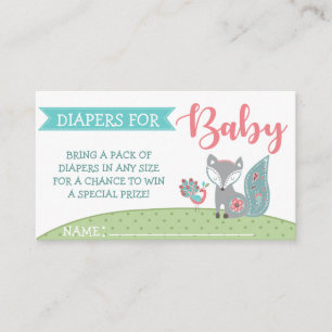Raffle Tickets baby Fox Diaper Informatiekaartje