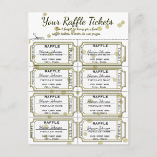 Raffle Tickets Golden Confetti Briefkaart