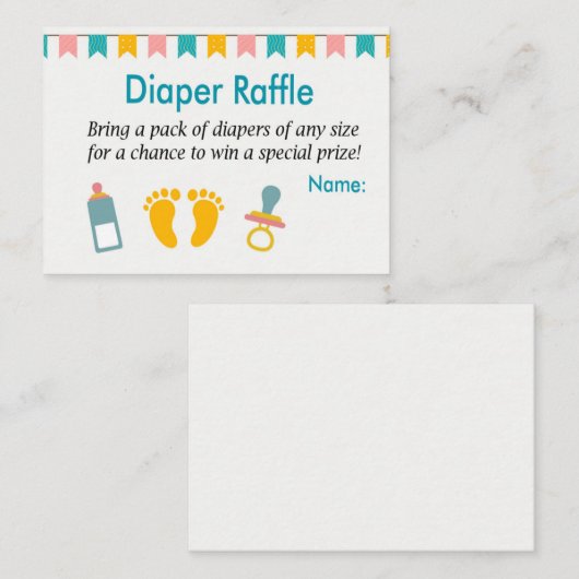 Raffle Tickets met baby tas (Voorkant / Achterkant)