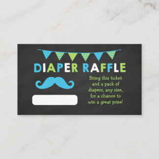 Raffle Tickets met blauw en groen karton Informatiekaartje
